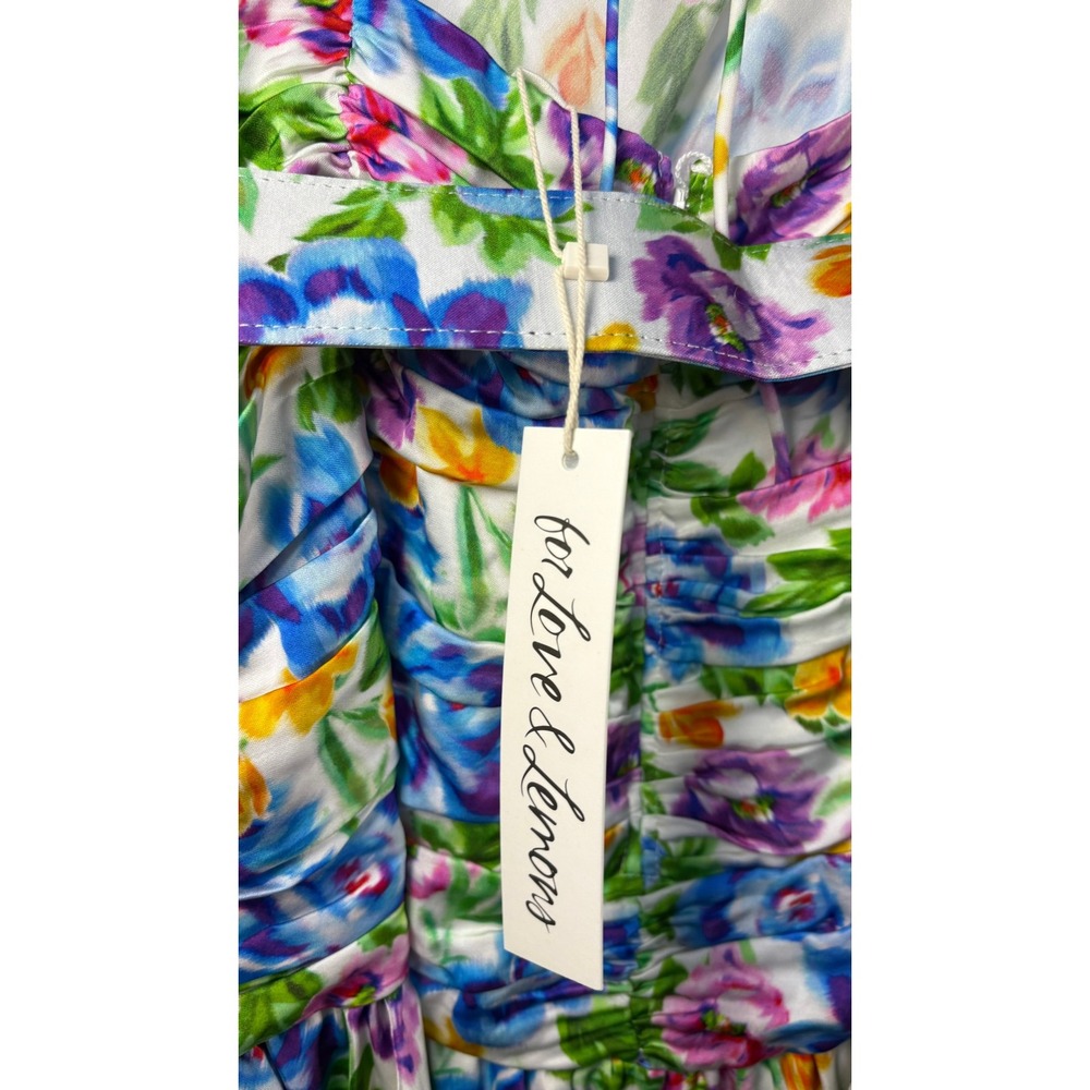 NWT For Love and Lemons Miranda Floral Belted Mini Dress (MSRP: $216) Large - Picture 10 of 10